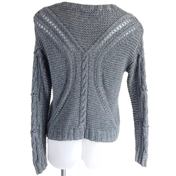 Vince Gray Cable Knit Crewneck Sweater - Picture 4 of 4